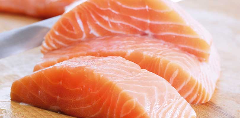 Fillets of salmon.